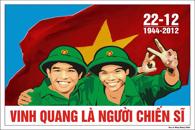 Tranh cổ động chào mừng kỷ niệm 68 năm Ngày thành lập Quân đội nhân dân Việt Nam (22/12/1944 - 22/12/2012) và 23 năm Ngày hội Quốc phòng toàn dân (22/12/1989 - 22/12/2012)